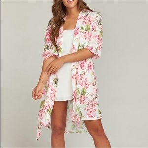 Show Me Your Mumu Kimono Floral Open Front Duster Cardigan One Size
